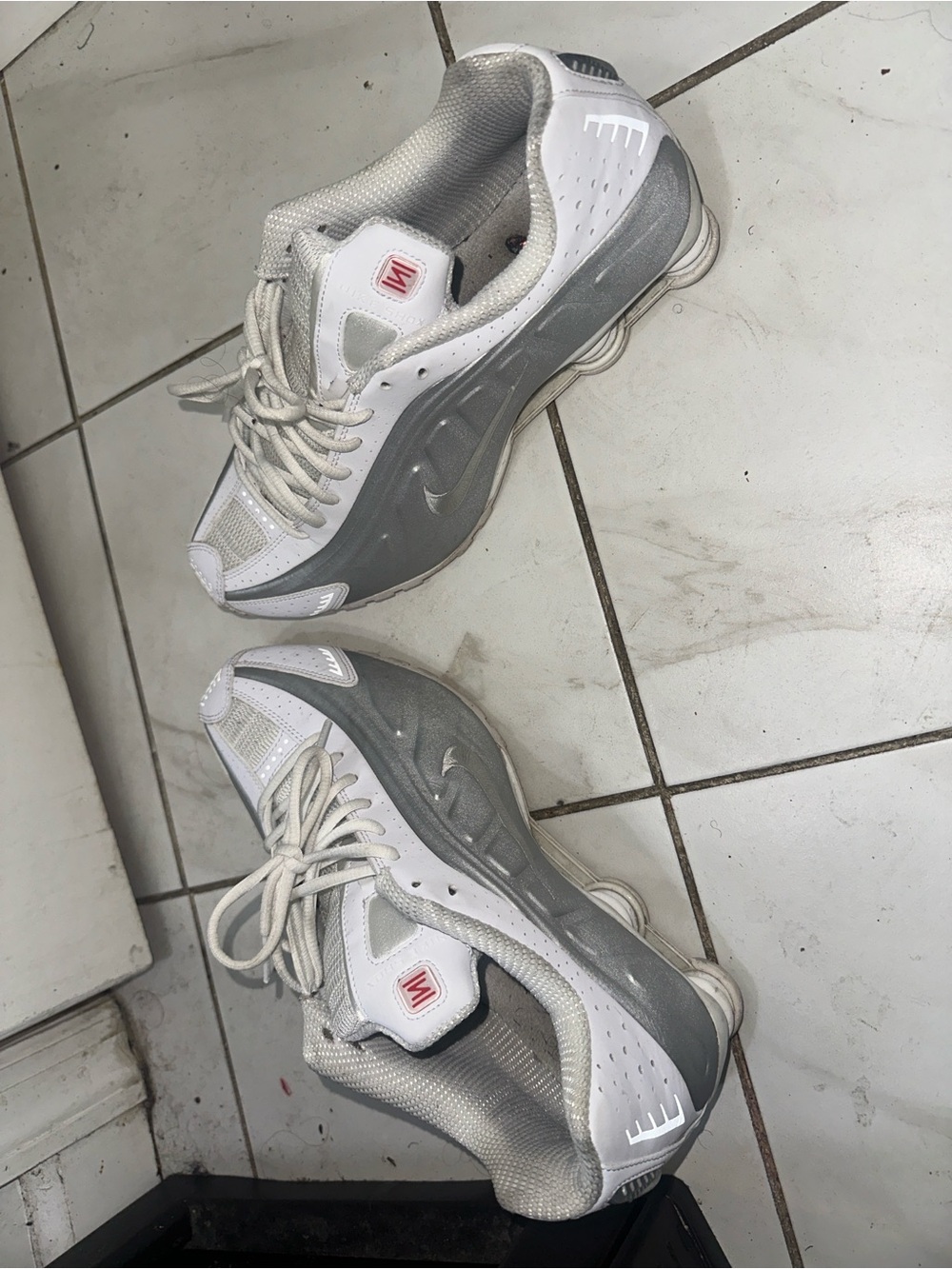 Men's White and Gray Running Sneakers